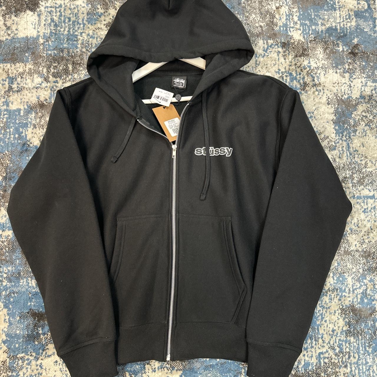 Stussy black SS Link zip up hoodie Brand new | Depop