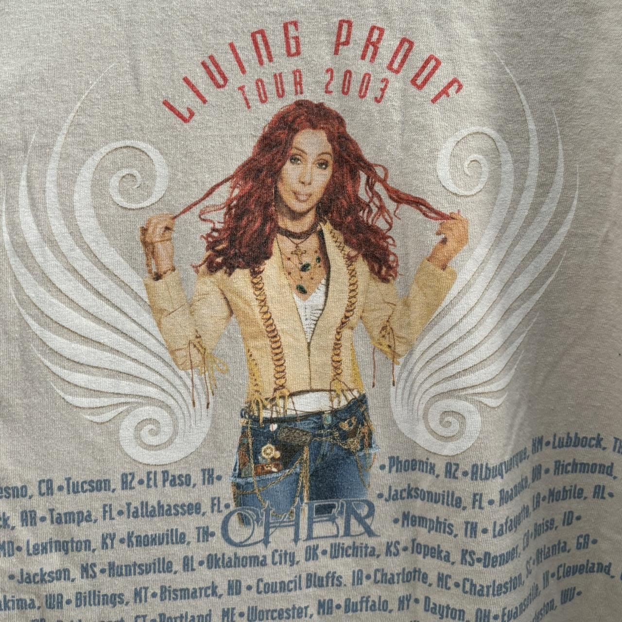 Vintage 2003 Cher Living Proof Tour T Shirt Size Depop