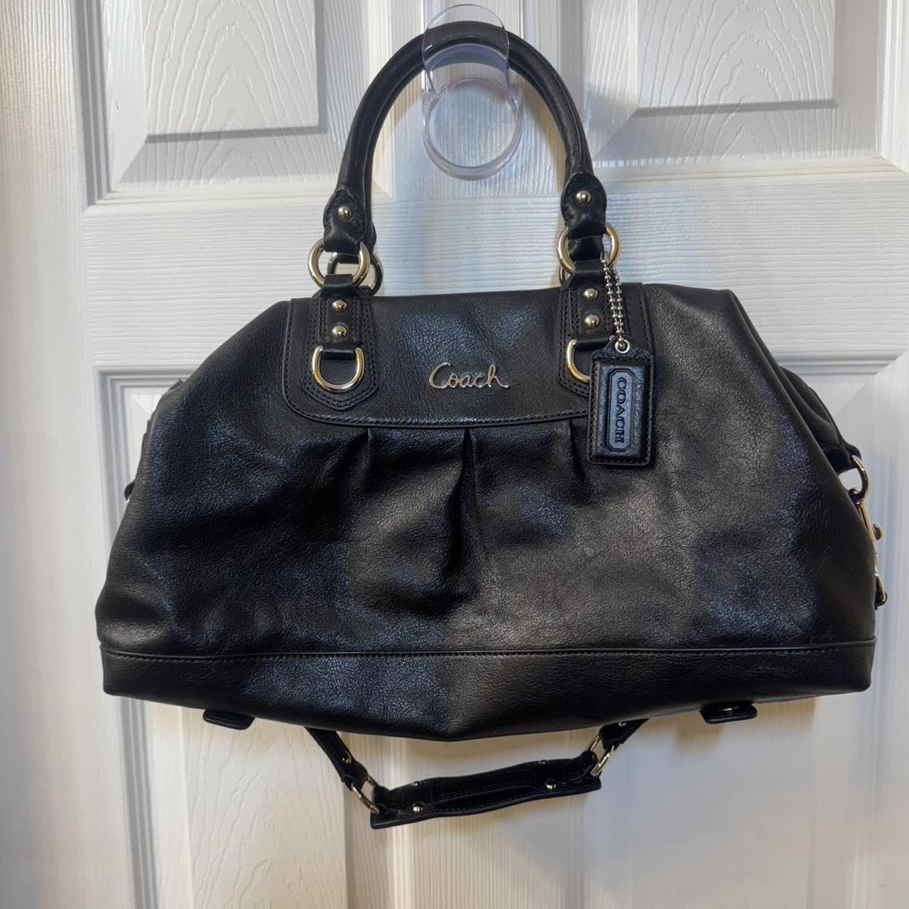 Y2k Vintage black coach bag with purple inside, Bag | Depop