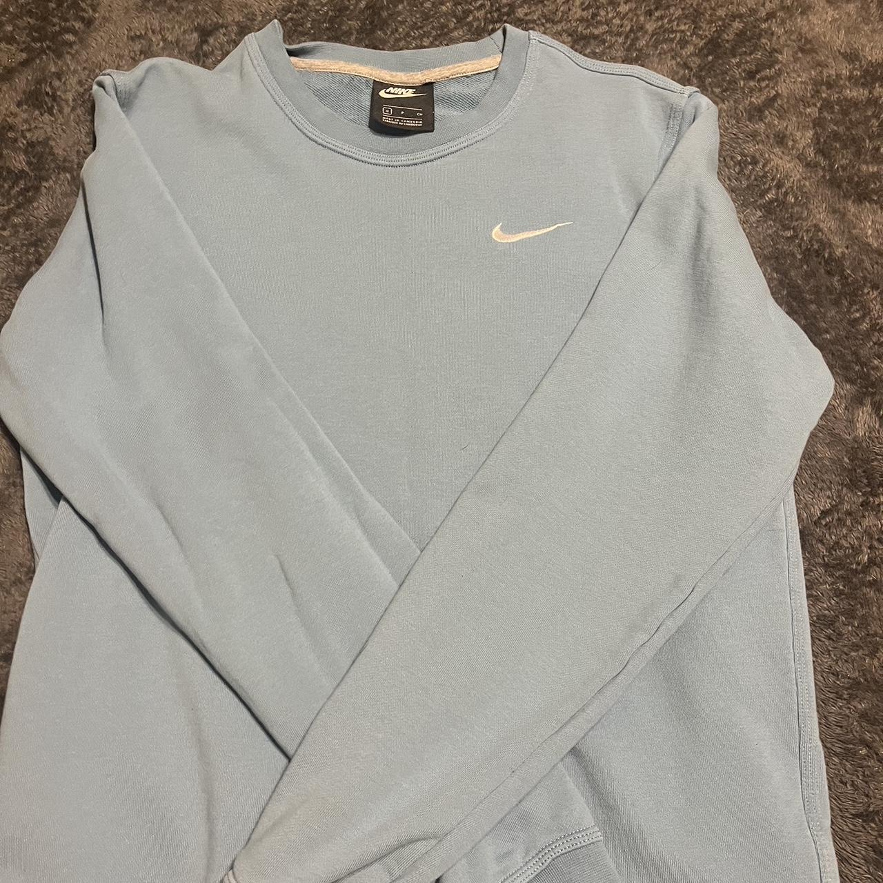 blue nike sweater. barley worn! - Depop