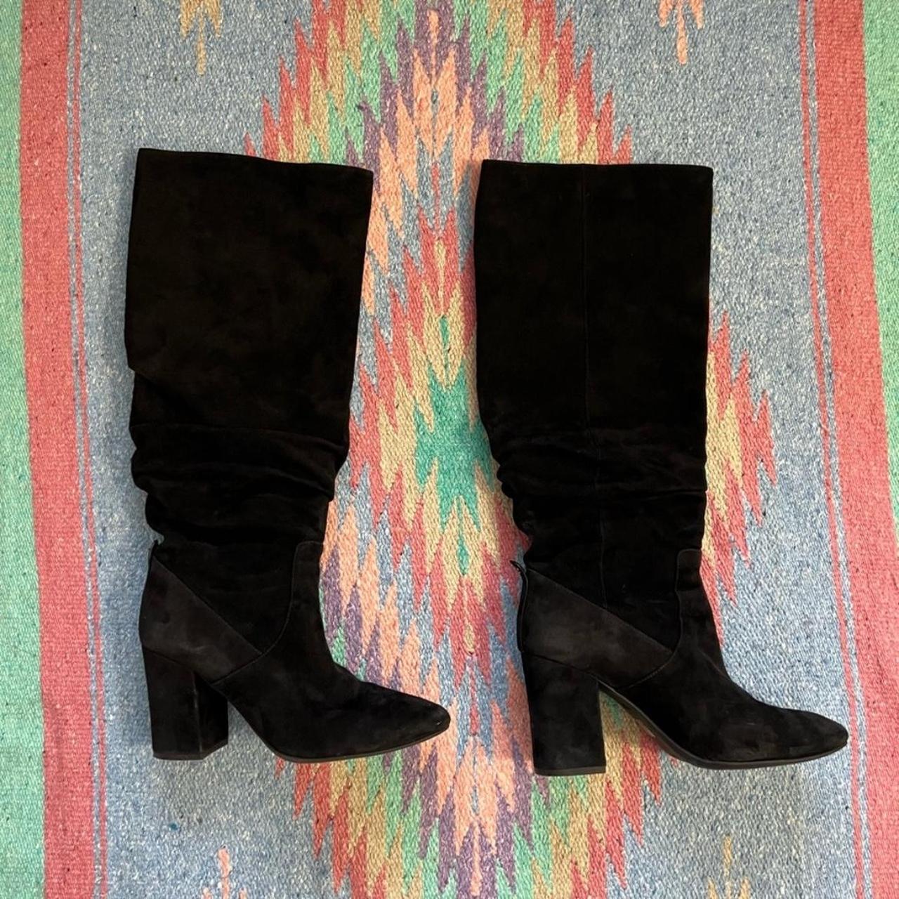 Coach Black Suede Knee High Boots GRAHAM SLOUCHY. Depop