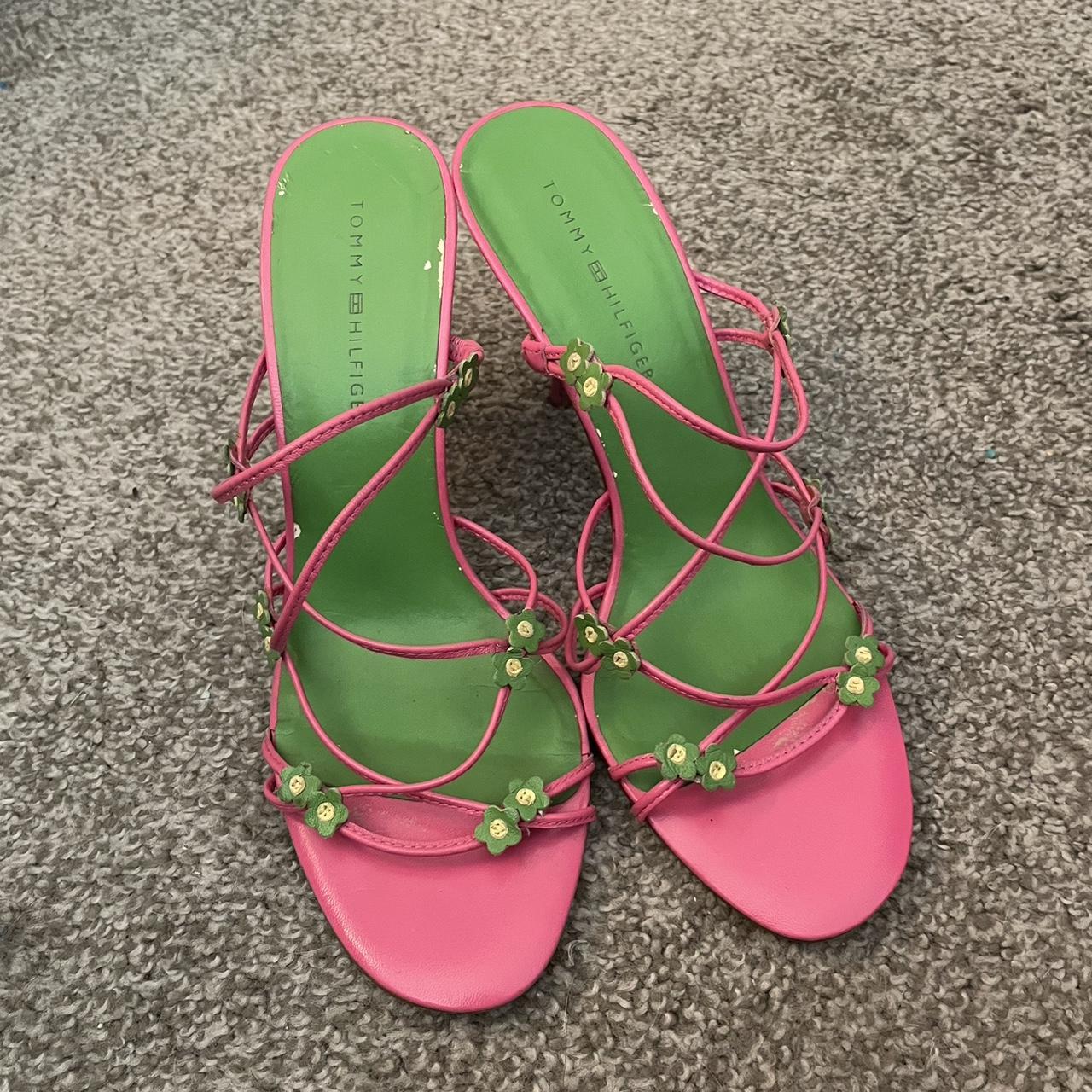 pink tommy hilfiger strappy heels - Depop