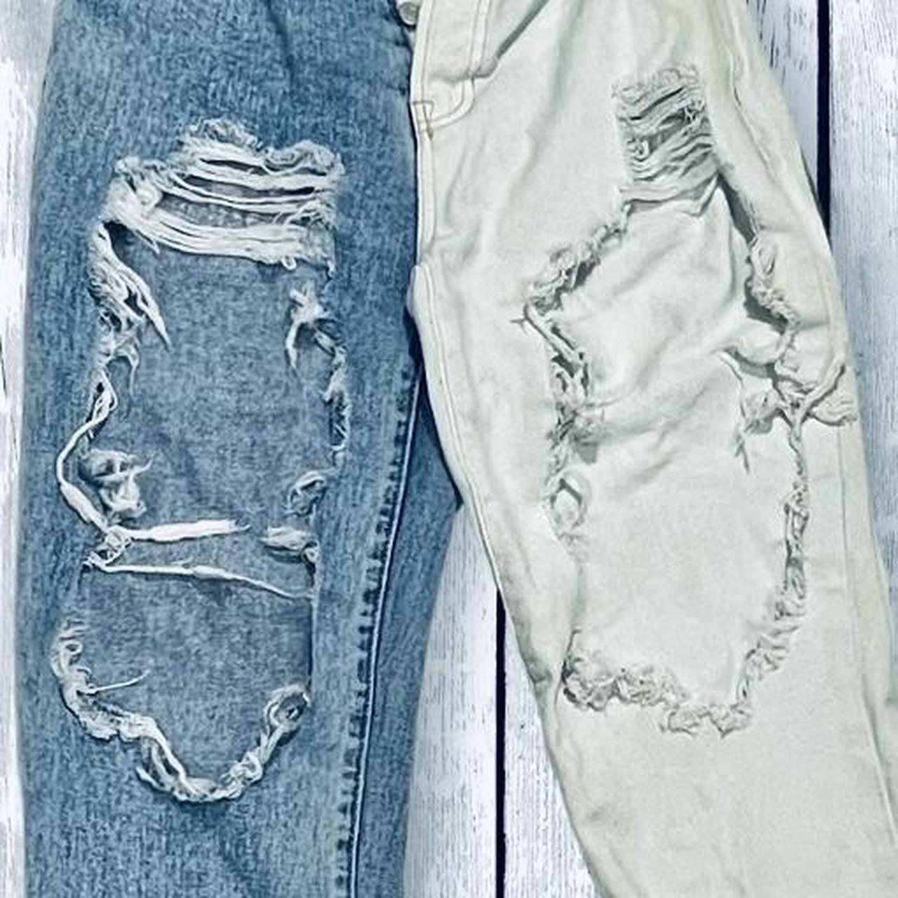 PacSun Women's White and Blue Jeans (2)