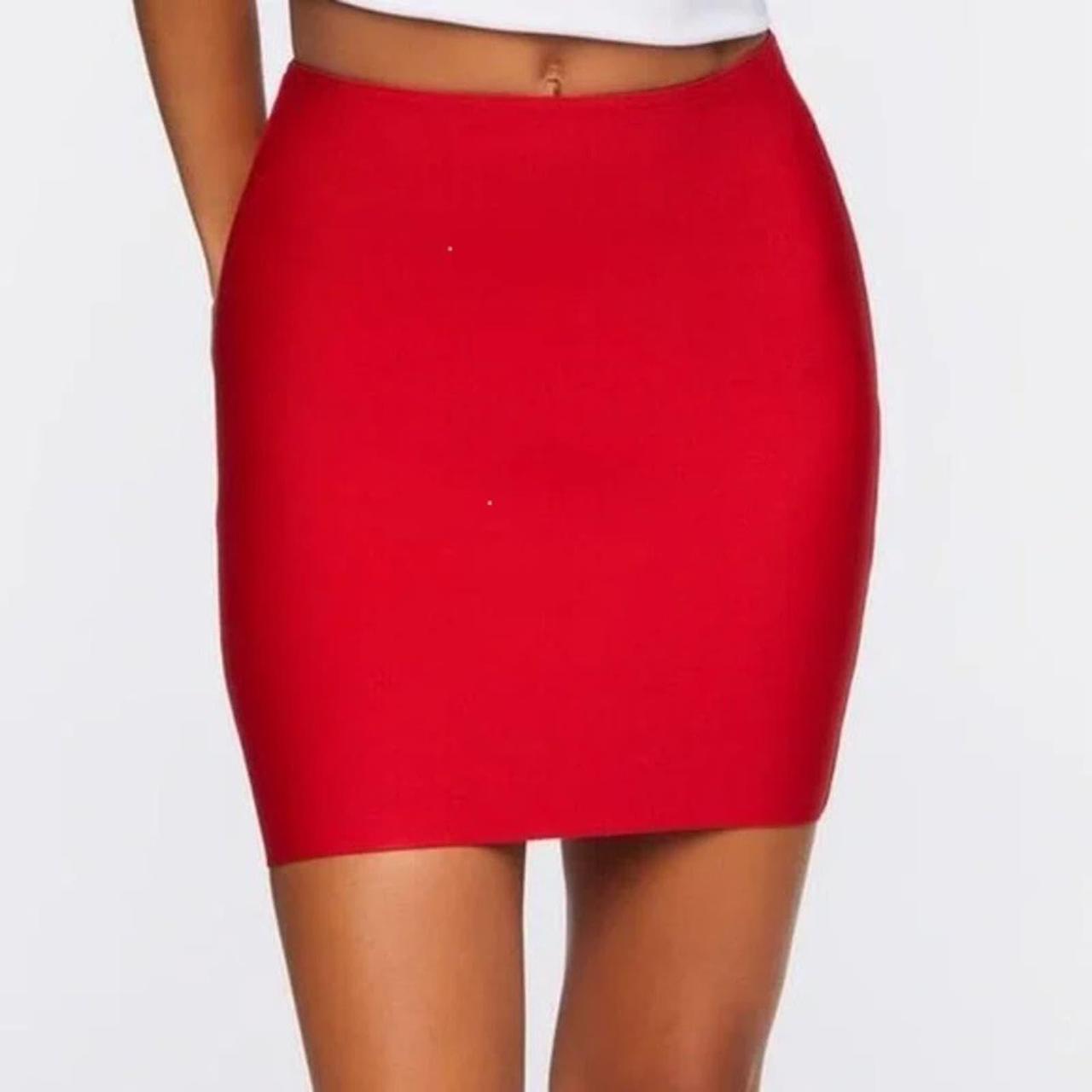 Red bodycon best sale mini skirt