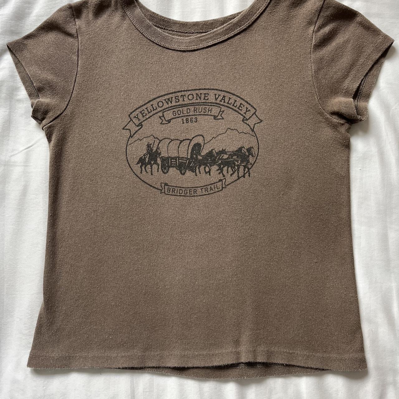 Yellowstone valley Brandy Melville brown shirt rly... Depop