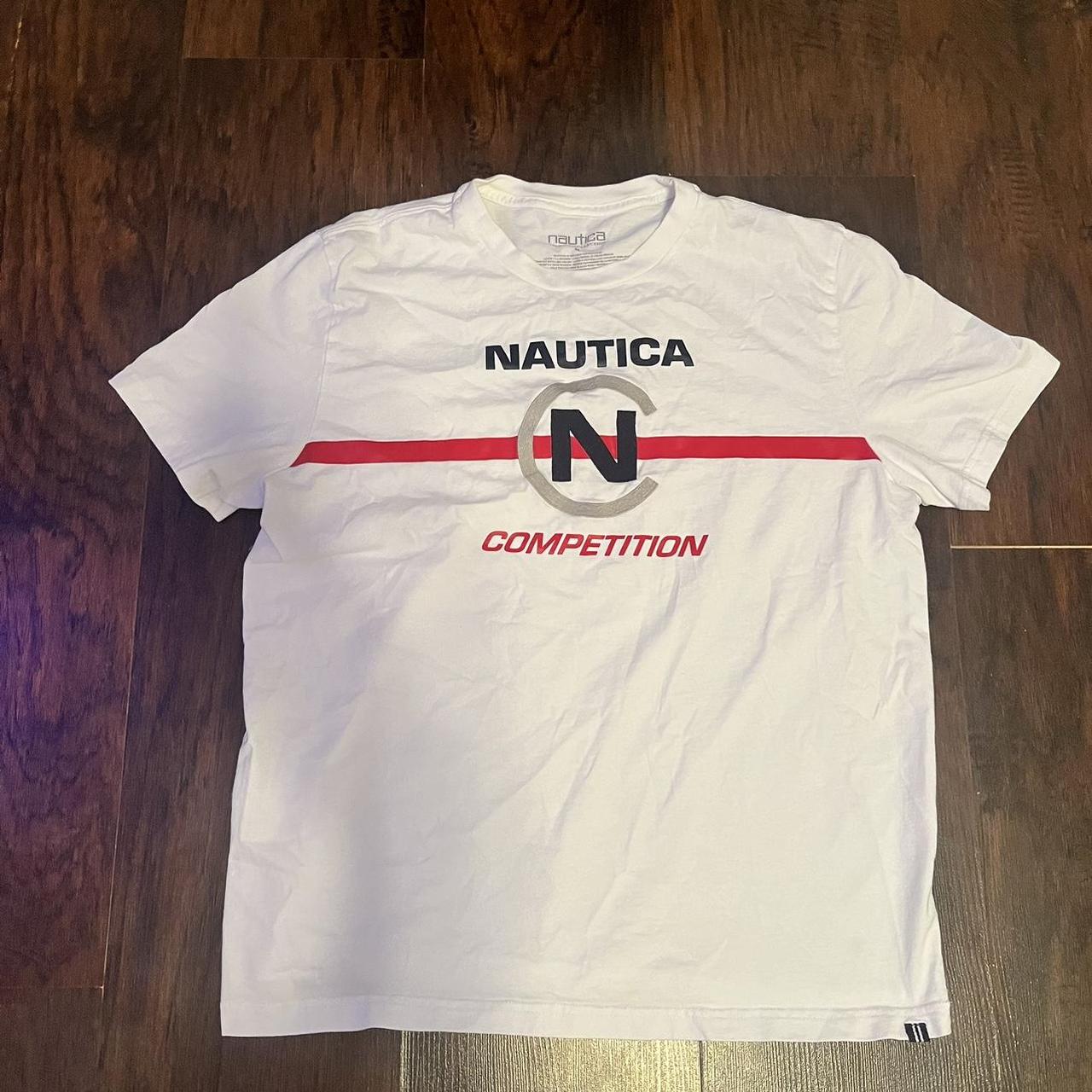 Nautica White Red T-Shirt #nautica #nauticashirt - Depop