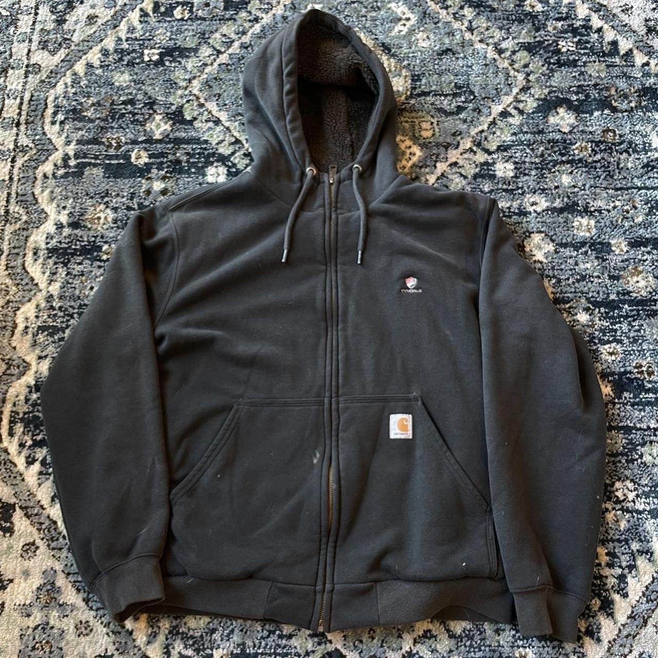 Vintage 00s carhartt Sherpa lined hoodie Very thick... - Depop