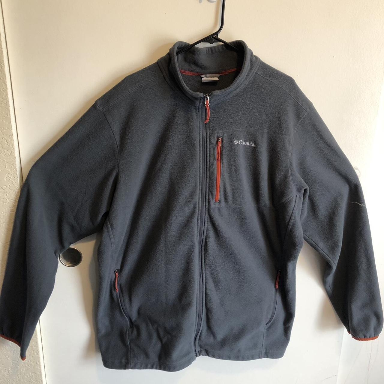 Columbia Sportswear Men's Grey and Orange Jacket | Depop