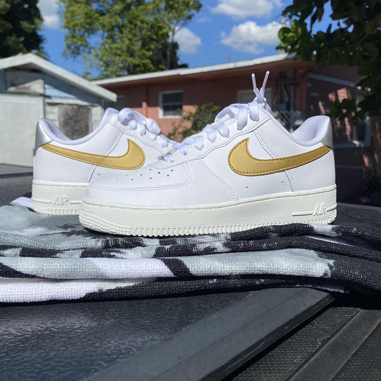 Depop Nike Trainers With Yellow Tick White Nike Air Force Low With