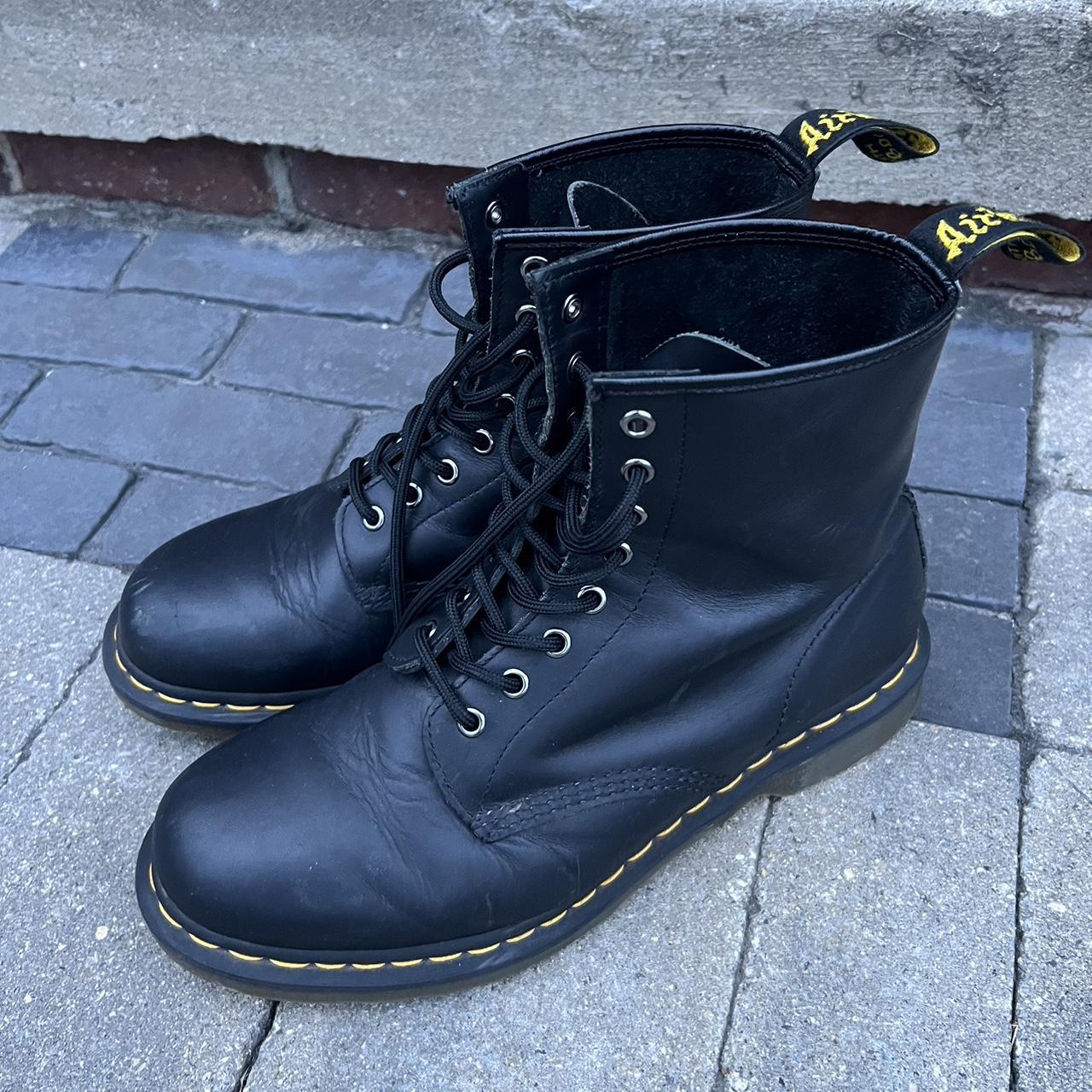 Doc Martens 1460 black leather lace-up boots Size... - Depop