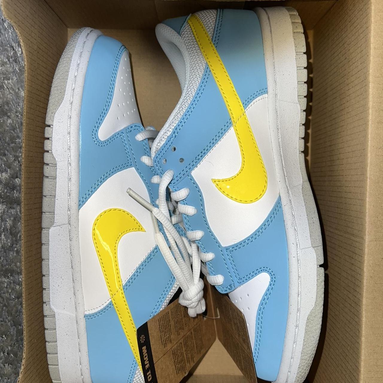 Nike Women's Yellow and Blue Trainers | Depop