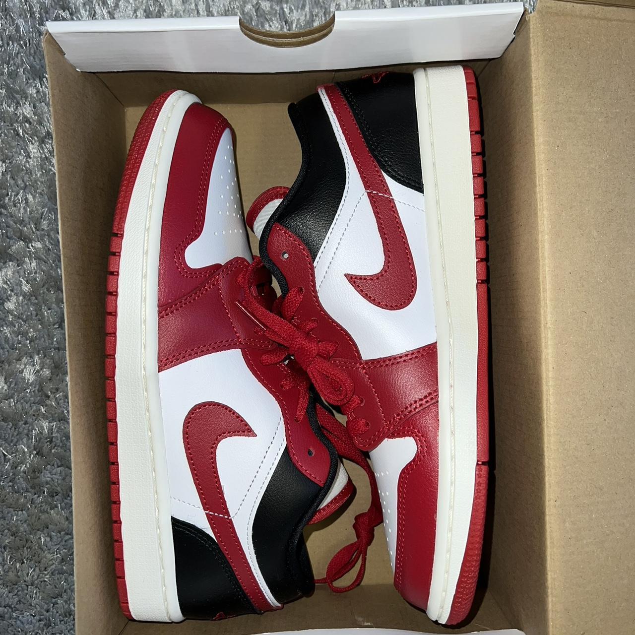 Jordan Men's Red and White Trainers | Depop