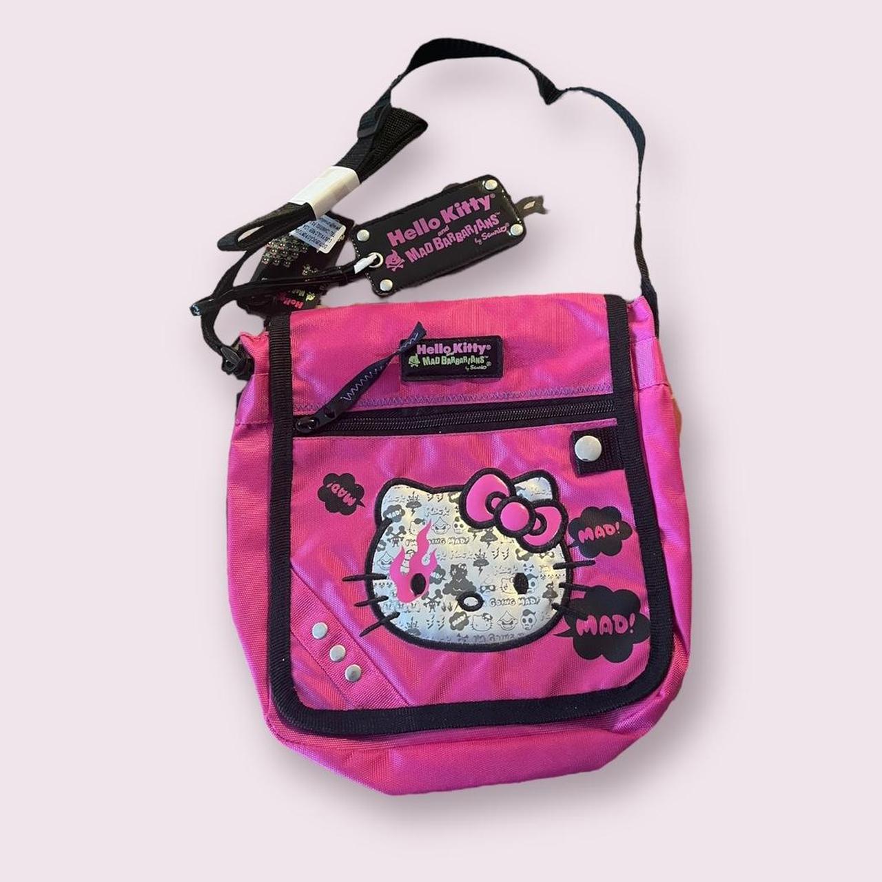 hello kitty burgundy embossed handbag this hello - Depop