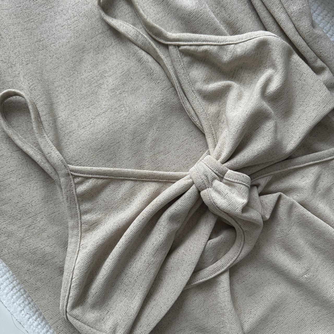 beige maxi dress size xs only worn once on holiday - Depop