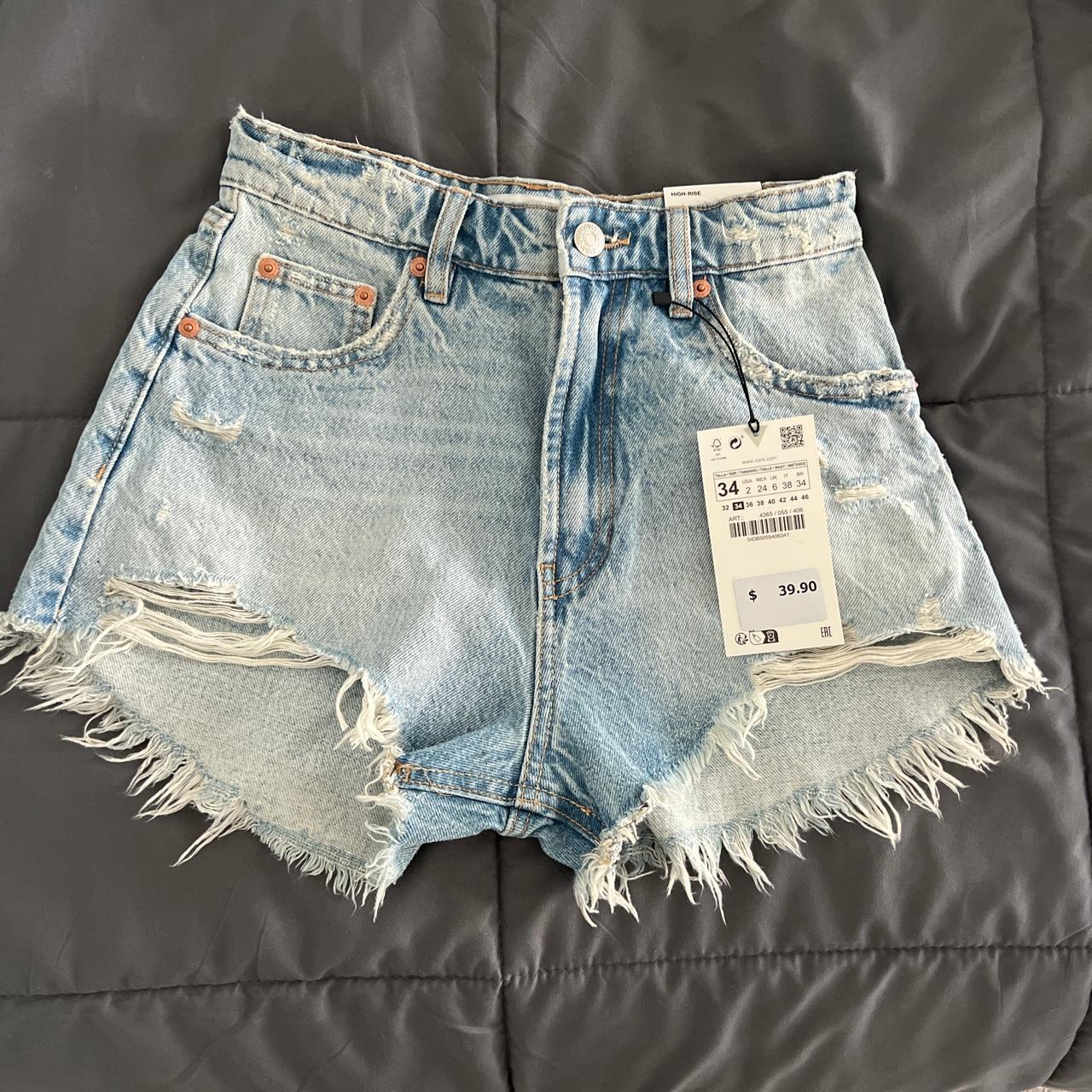 Zara Women's Blue Shorts | Depop