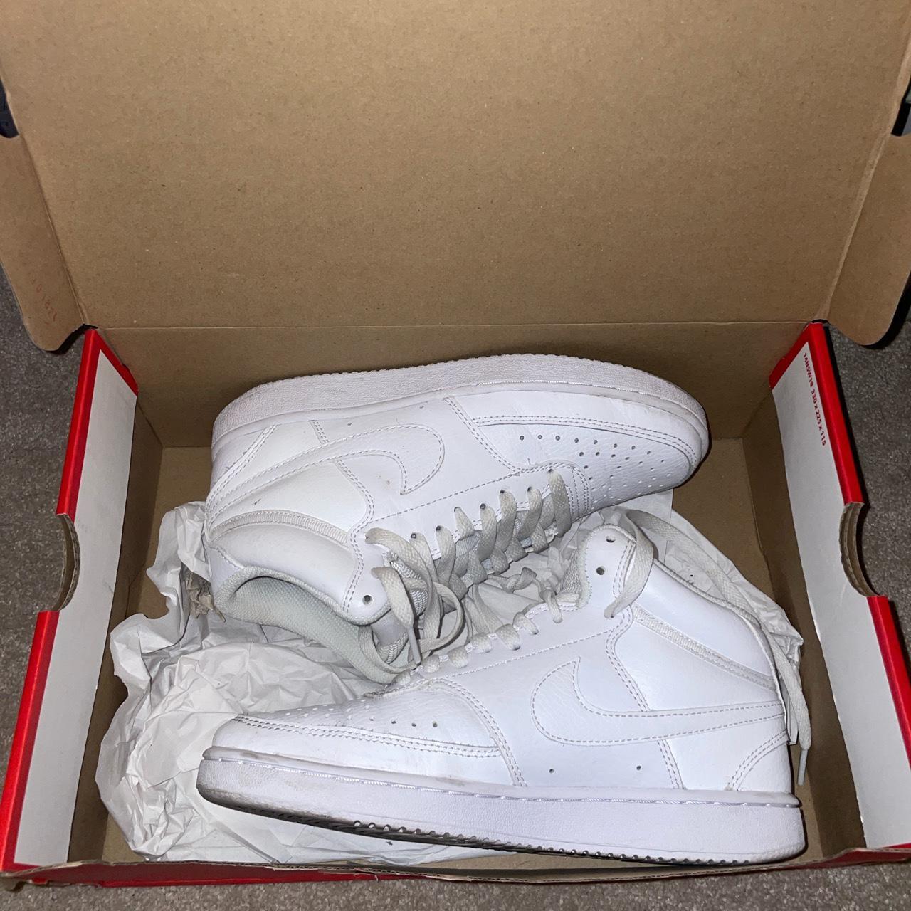 White Nike Court Vision Mid Trainers Size 4 Worn a Depop White Nike Court Vision Mid Trainers Size 4 Worn a Depop