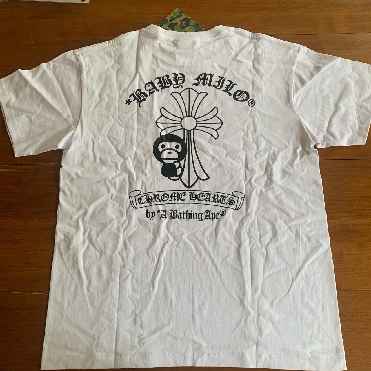 Bape x Chrome Hearts White T-Shirt Size L Brand New - Depop