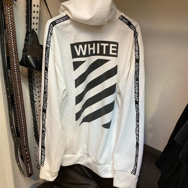 Off white hoodie blue collar sale