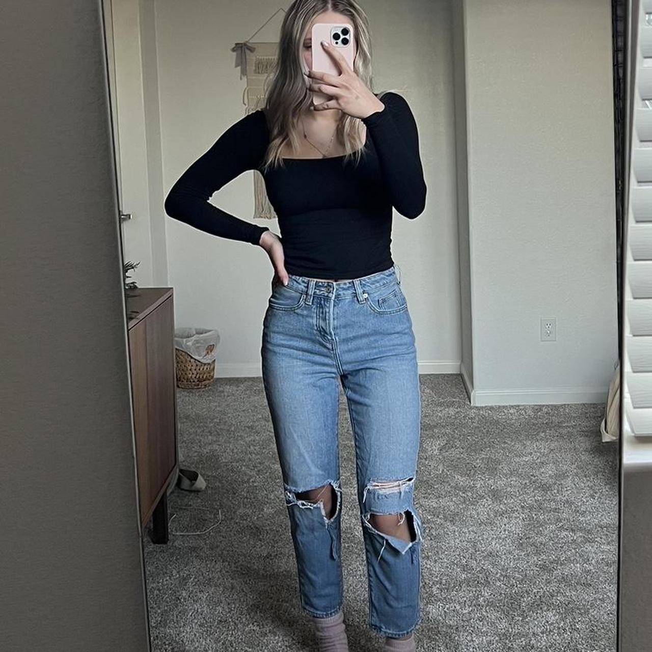 Brandy Melville jeans. I would say it fits like a... Depop