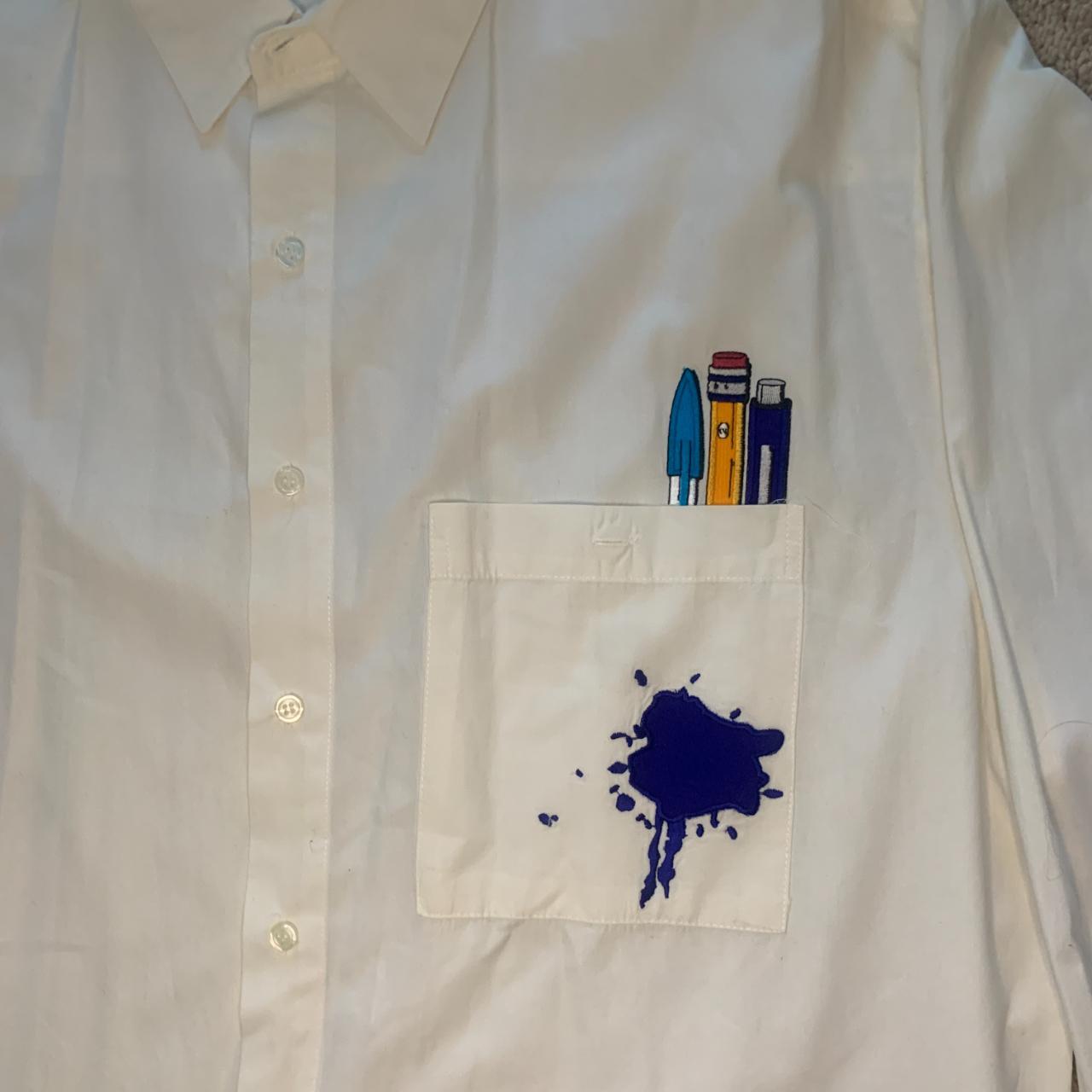Trespass Men's White and Blue Shirt (2)