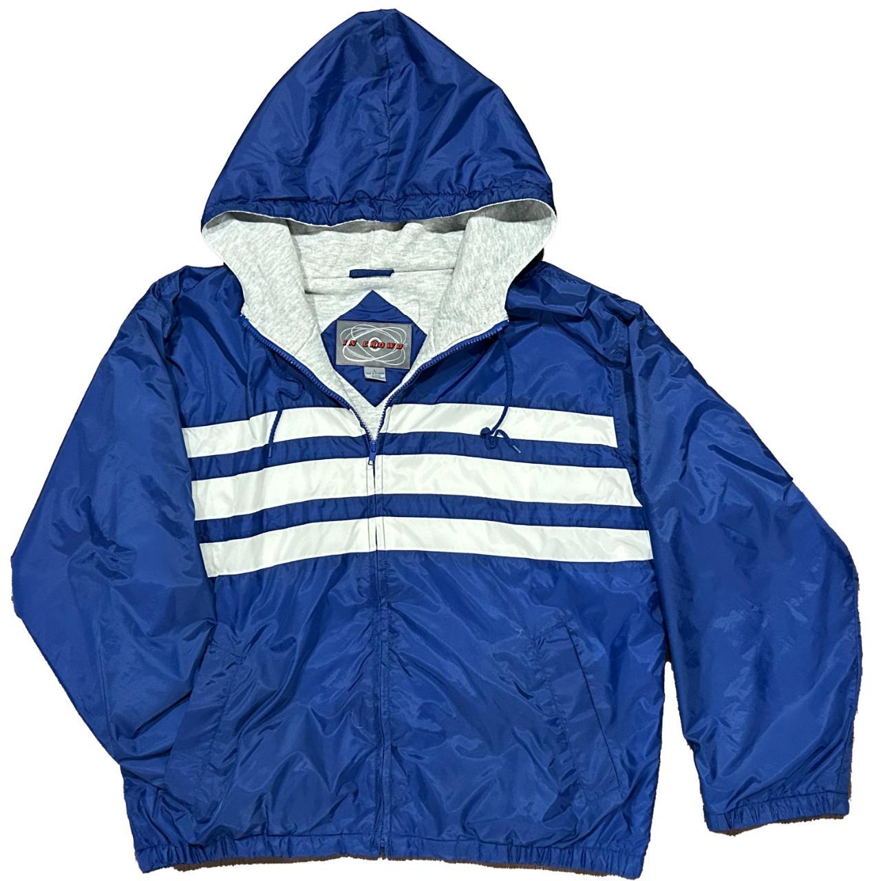 Dark blue light on sale blue and white windbreaker