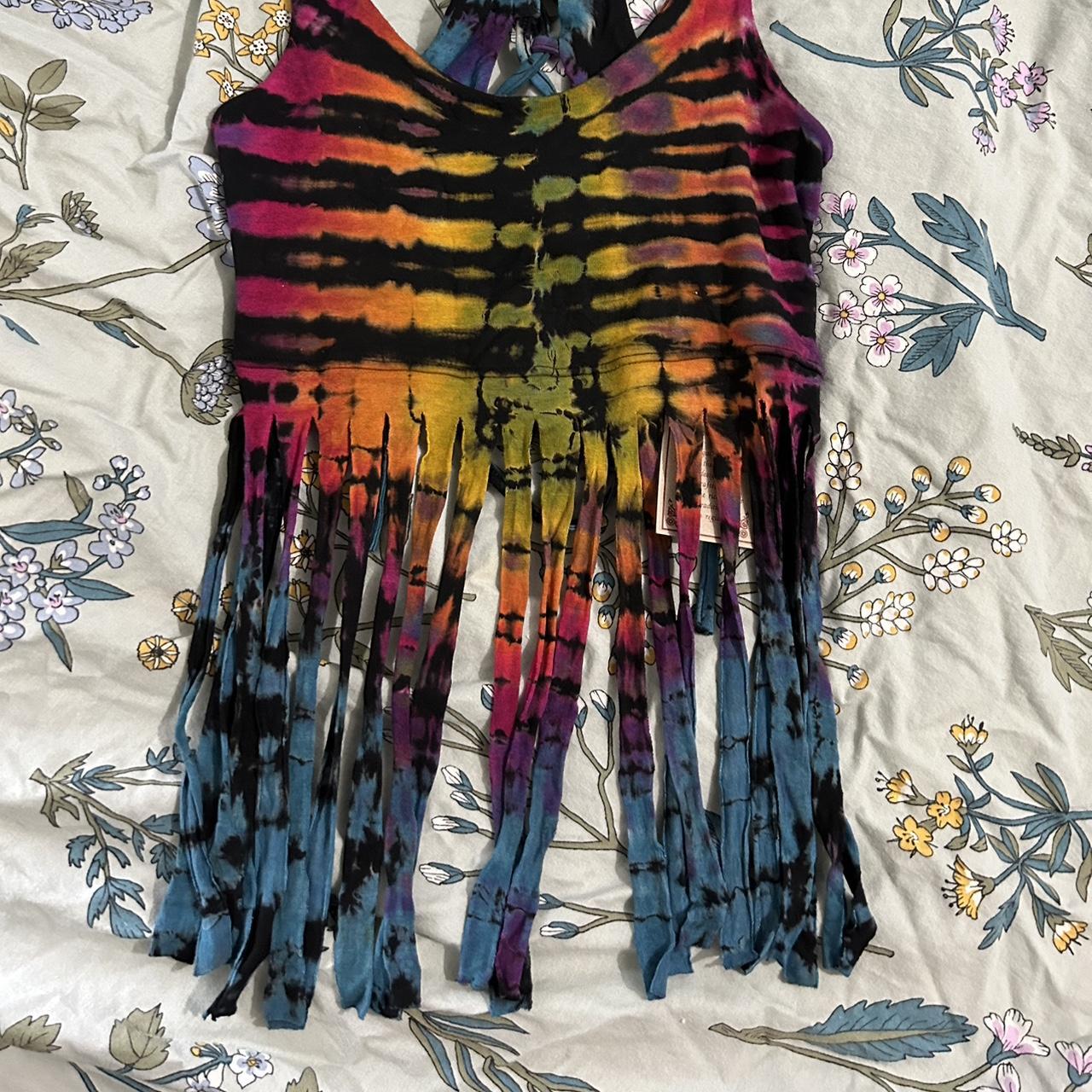 Kathmandu imports tiedye black rainbow top... Depop
