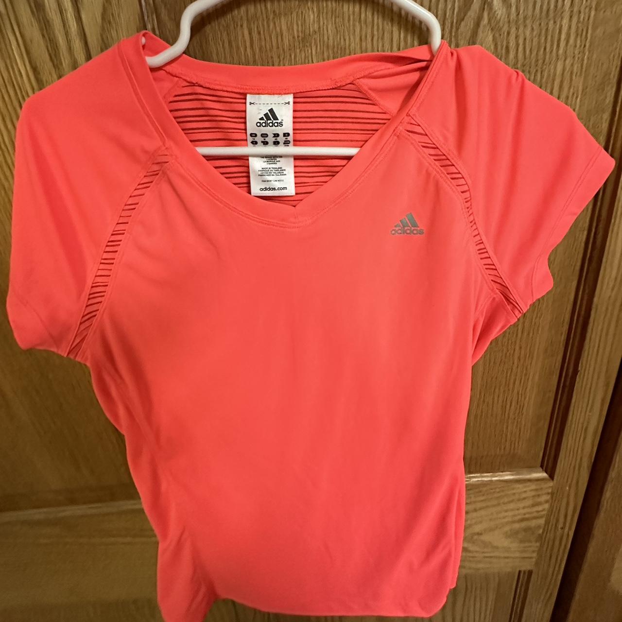 Adidas neon pink shirt lightweight Size medium - Depop