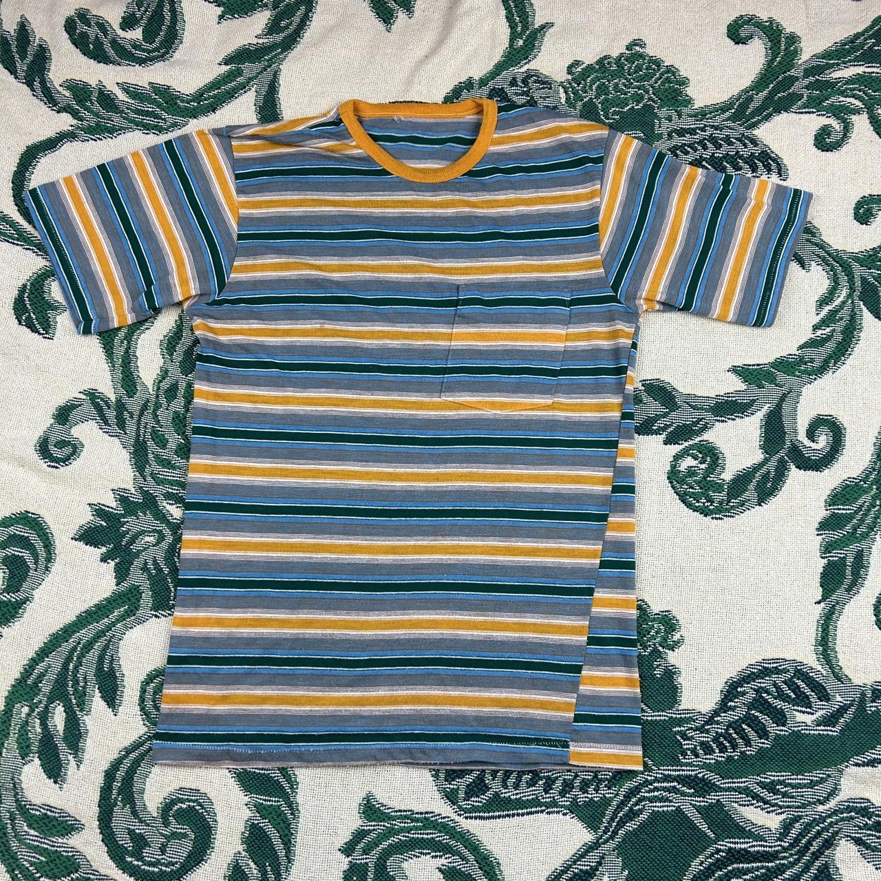 True Vintage 60s/70s Striped Pocket T-shirt PLEASE... - Depop