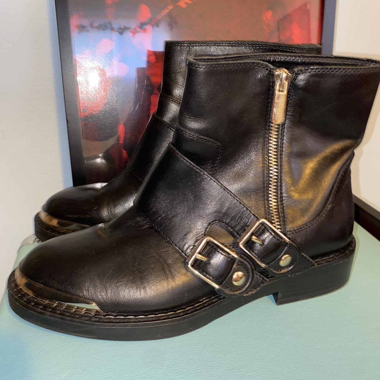 Zara Women's Black and Gold Boots (2)