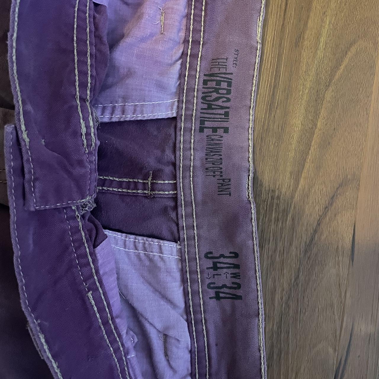 Purple Cargo Pants 34x34 Dyed and Sun Faded Zip off... Depop