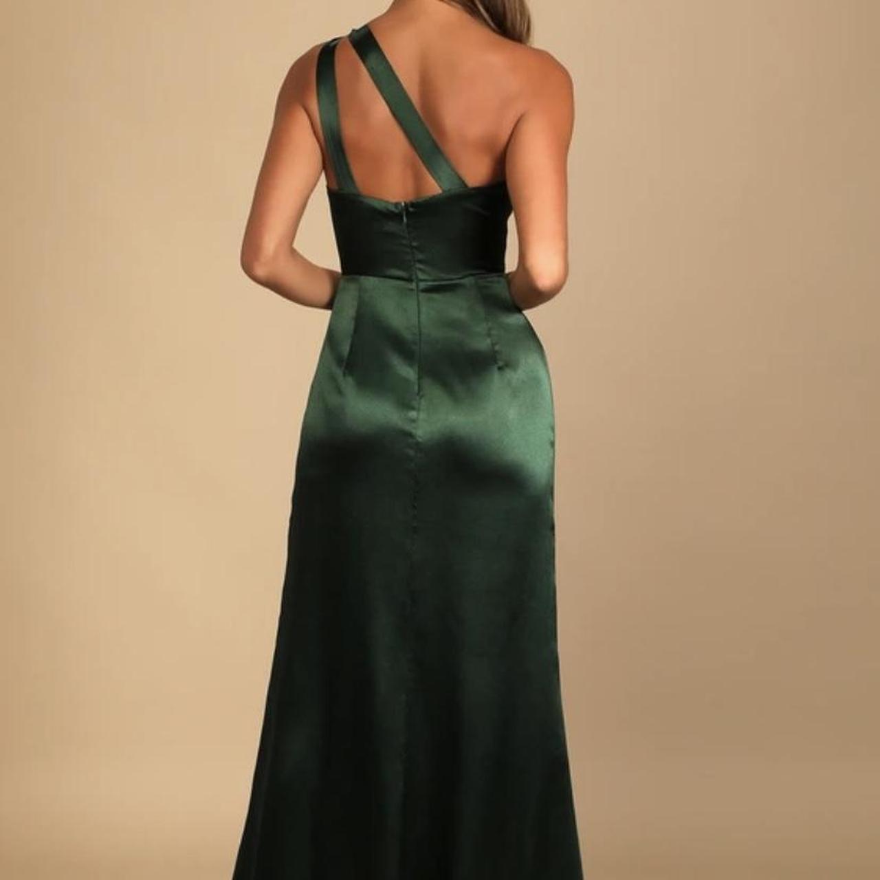 emerald green formal dress. worn once in a wedding.... - Depop