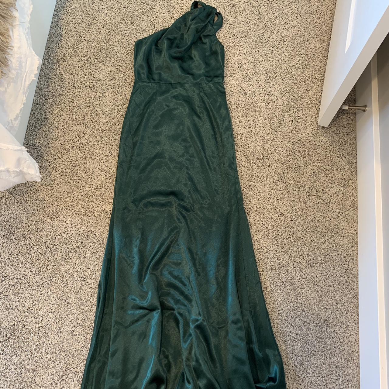 emerald green formal dress. worn once in a wedding.... - Depop