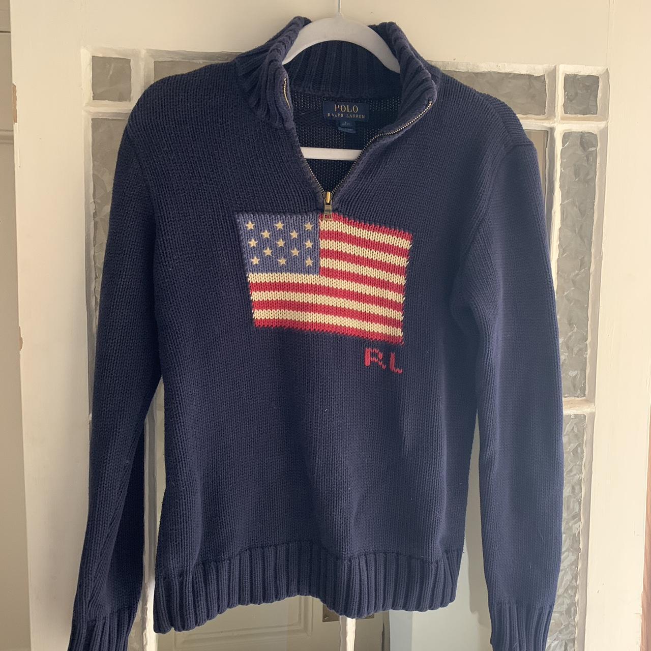 Ralph Lauren flag jumper essential in any wardrobe... - Depop