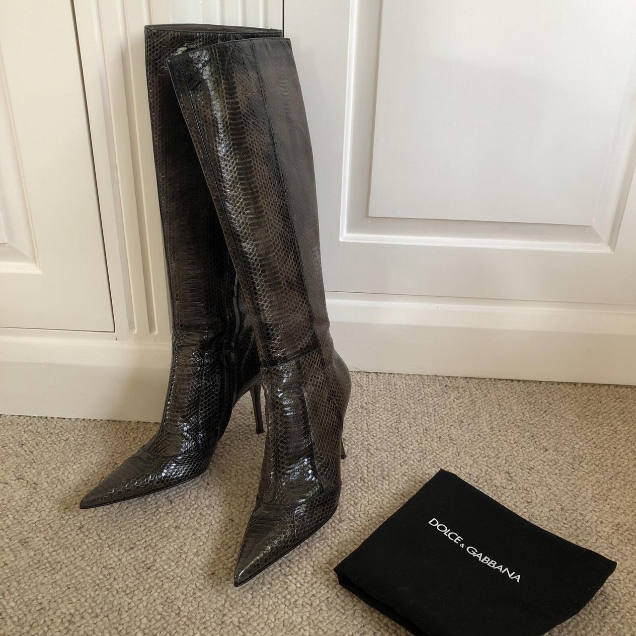 Dolce & Gabbana Snakeskin Leather Boots Size 6.5 / 39.5 - Depop
