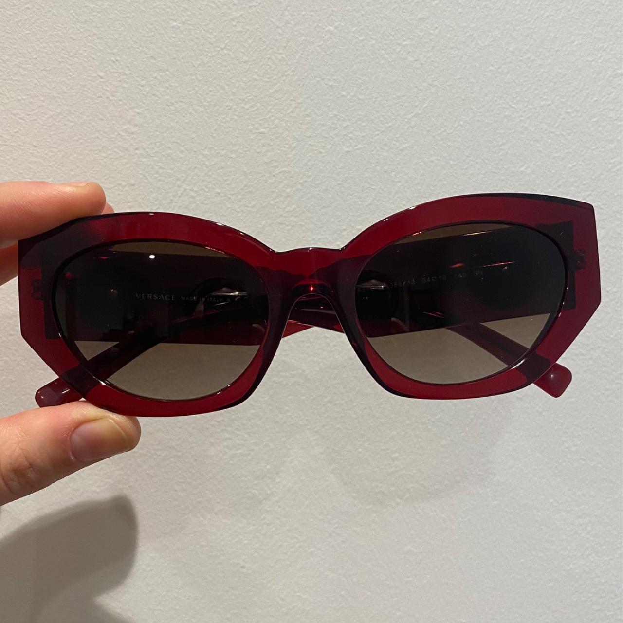 versace red frame glasses