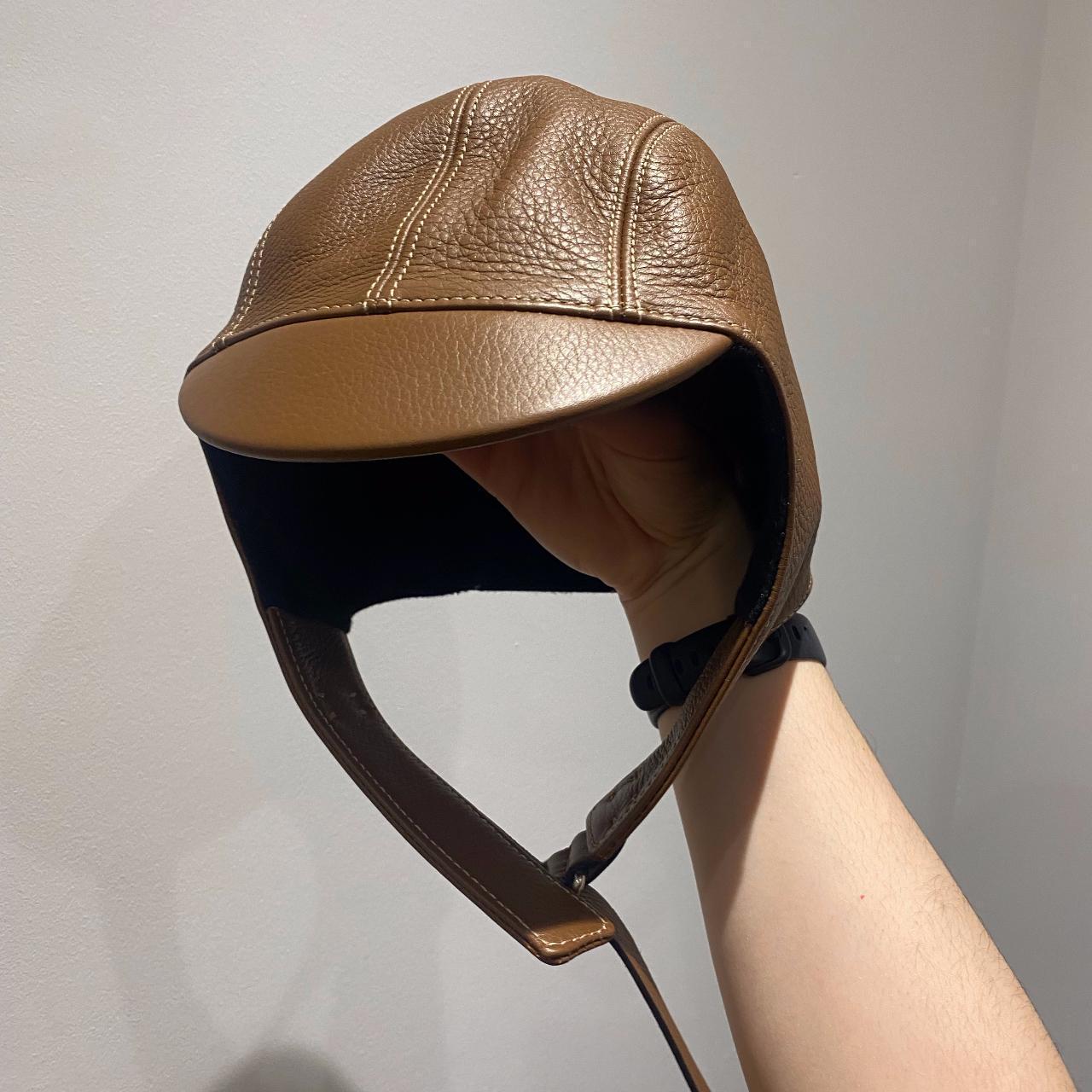 Burberry Leather Pilot Hat Size Medium A buttery. Depop