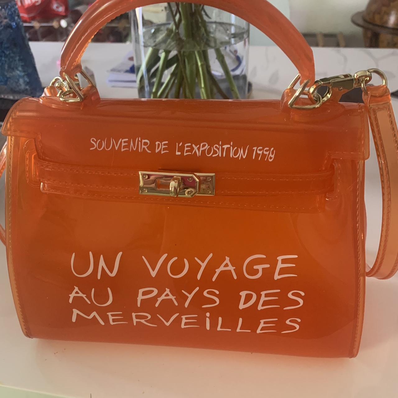 Bright orange jelly bag. Front flap with gold... Depop