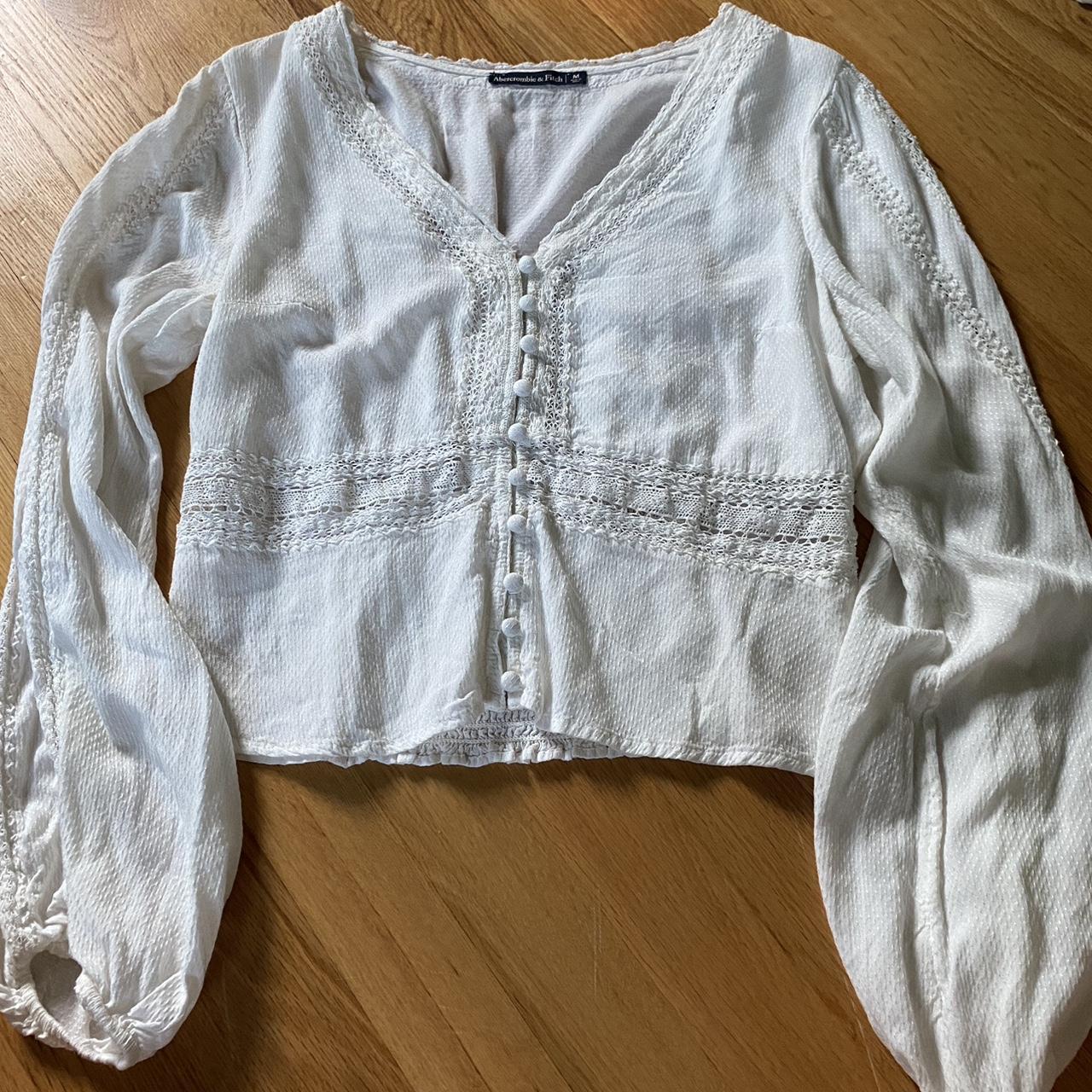 Abercrombie & Fitch Women's White Blouse | Depop