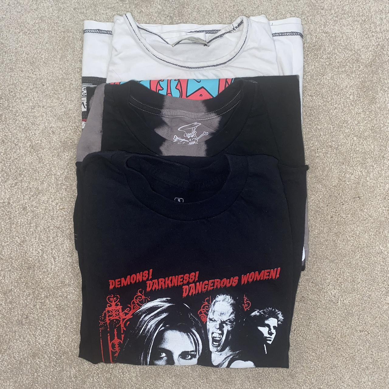 bundle of 3 aesthetic graphic tees fits size xs, - Depop