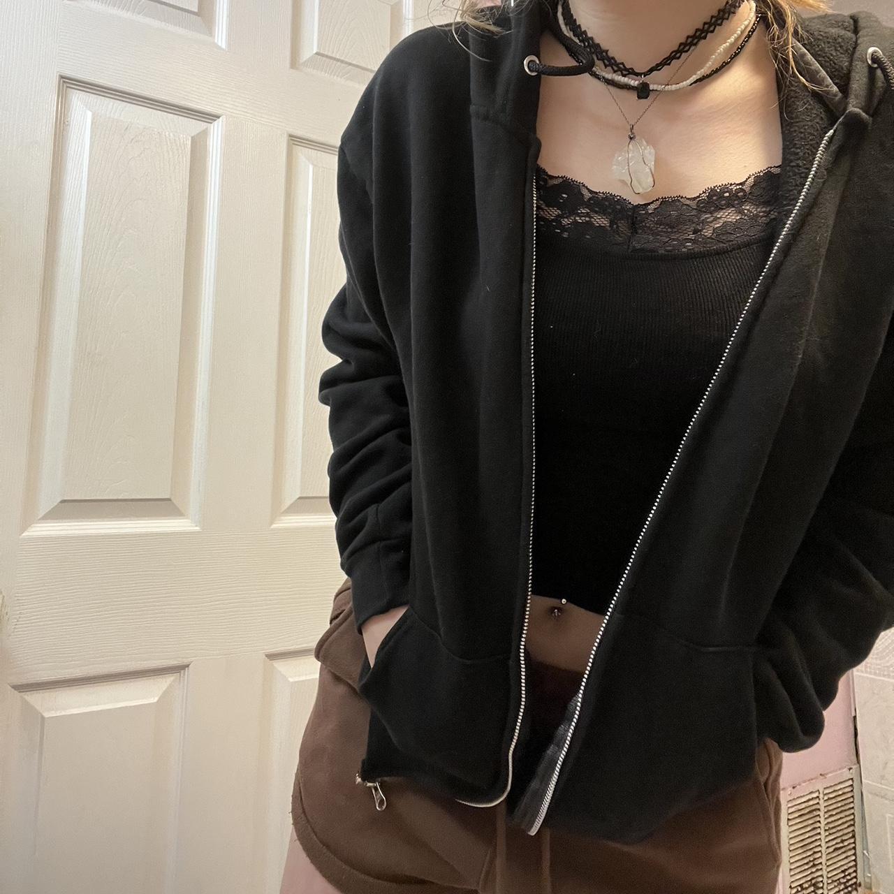 Women's Black Hoodie Depop