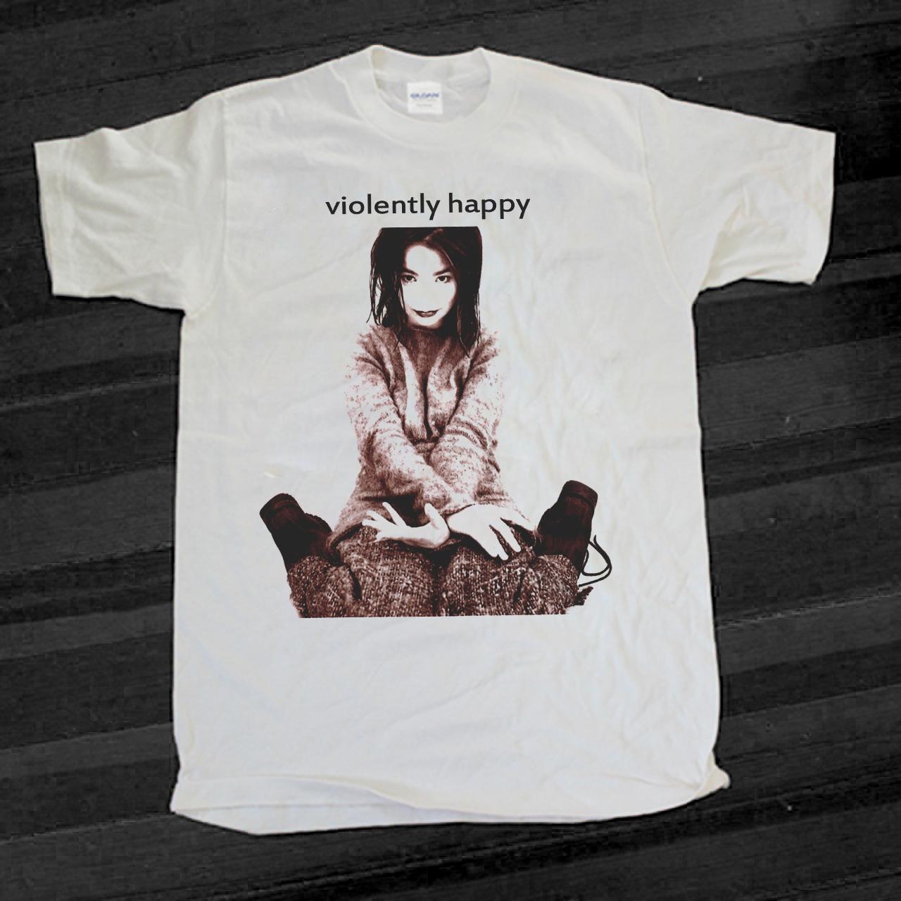 bjork violently happy tee, USA Size (all in
