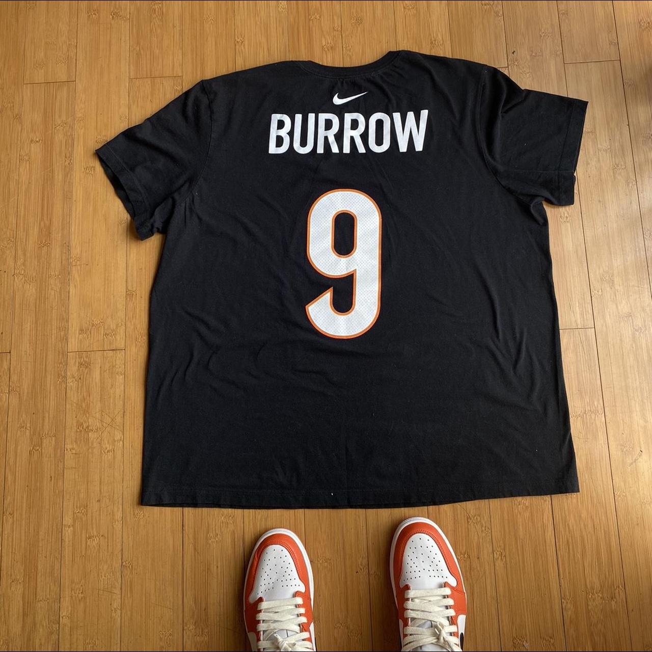 Nike Mens Joe Burrow Cincinnati Bengals Black White Orange XL