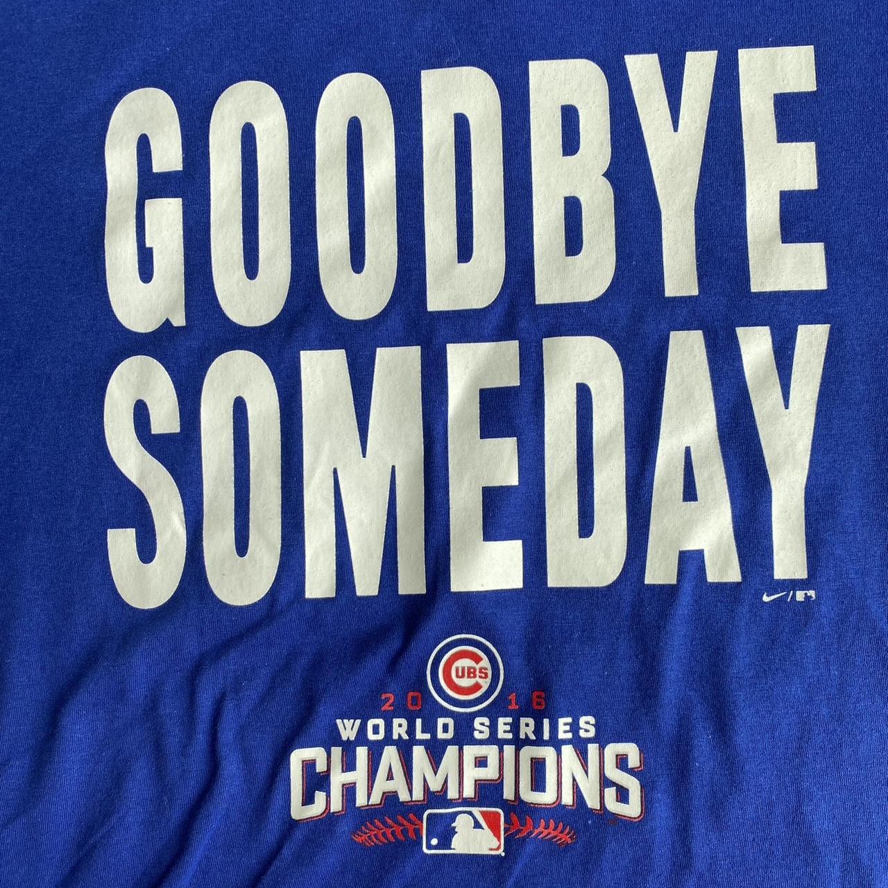 2016 Chicago Cubs World Series Champions Blue T-Shirt NIKE Men's SMALL