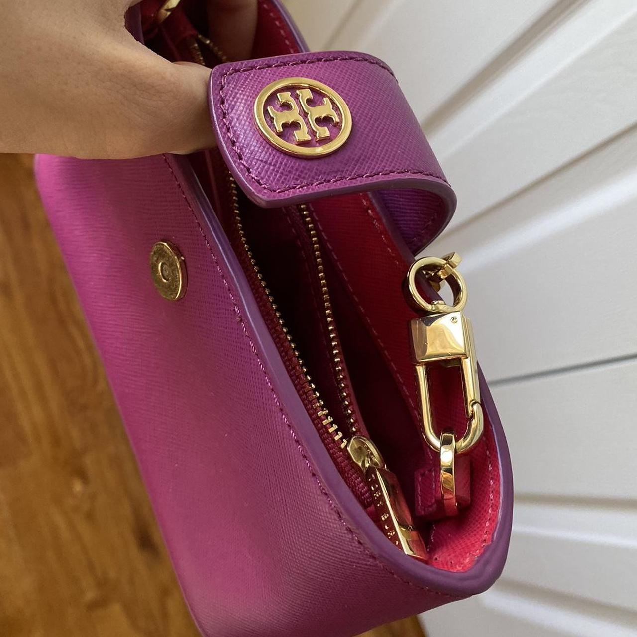 TORY BURCH Suede Chain Shoulder Bag Green and Purple | eBay