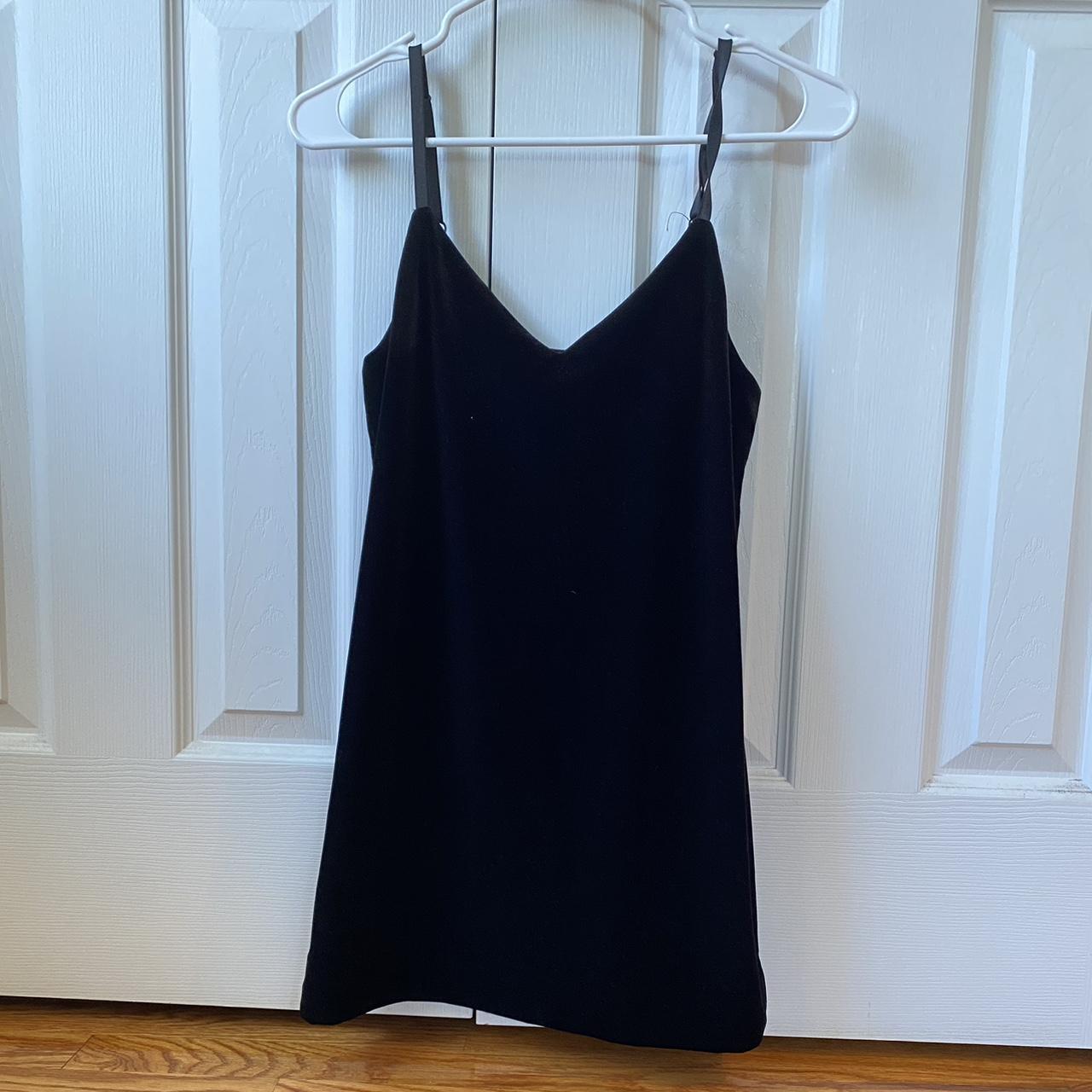 Black velvet mini slip dress #dressy #slipdress... - Depop