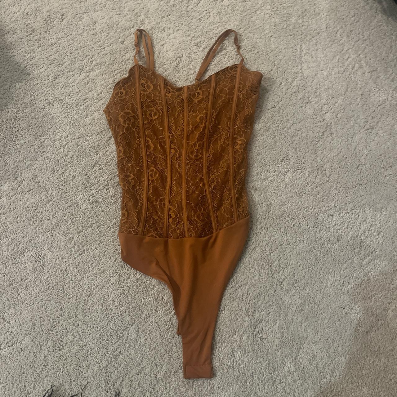 Afrm Womens Orange Bodysuit Depop 1580