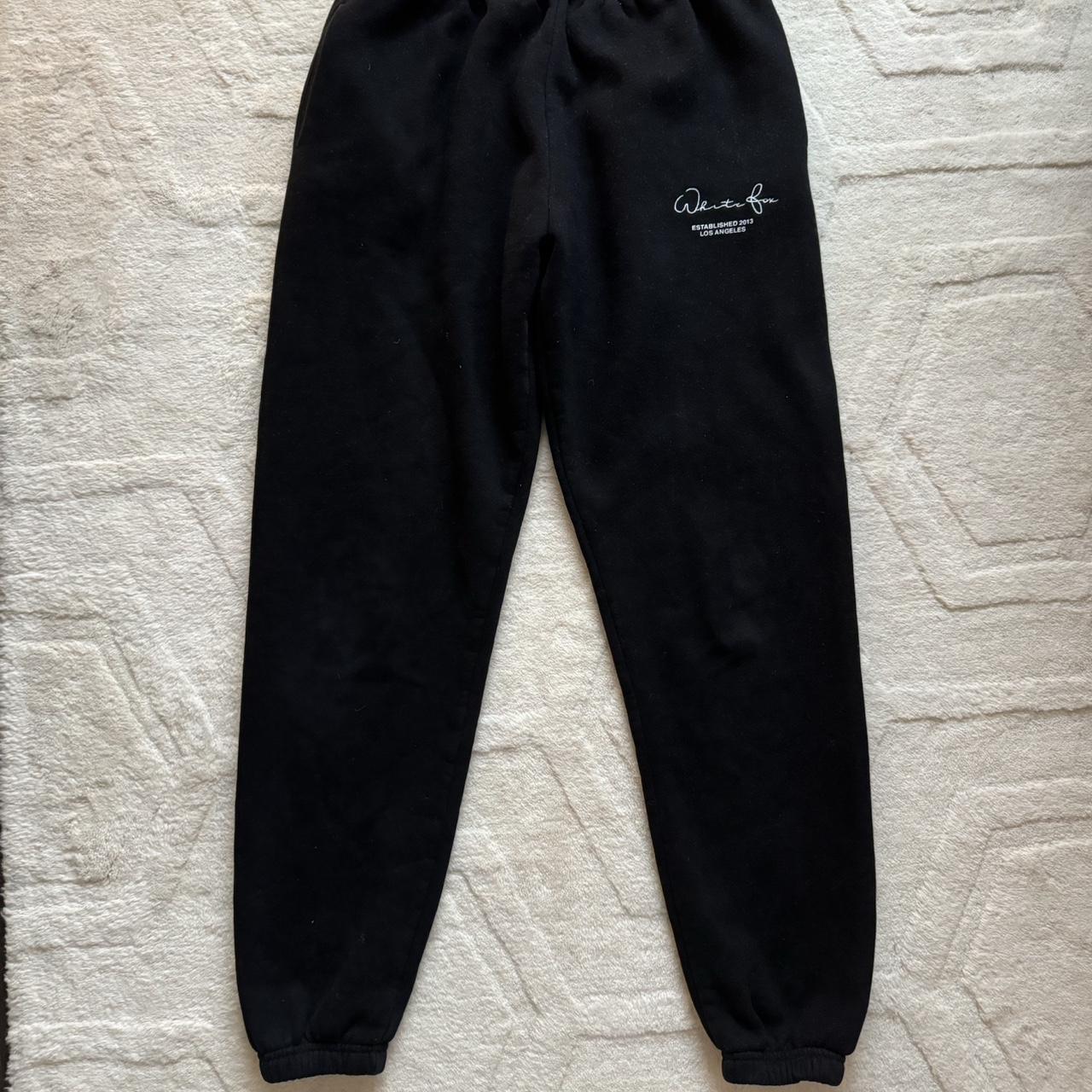 White fox black sweatpants - Depop