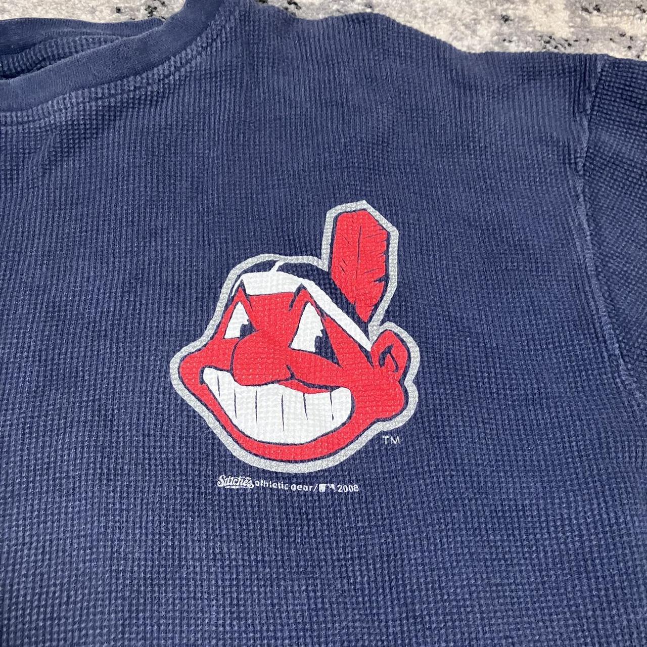 Cleveland Indians Shirt Mens XL Blue Red Stitches Athletic Gear Baseball  Men