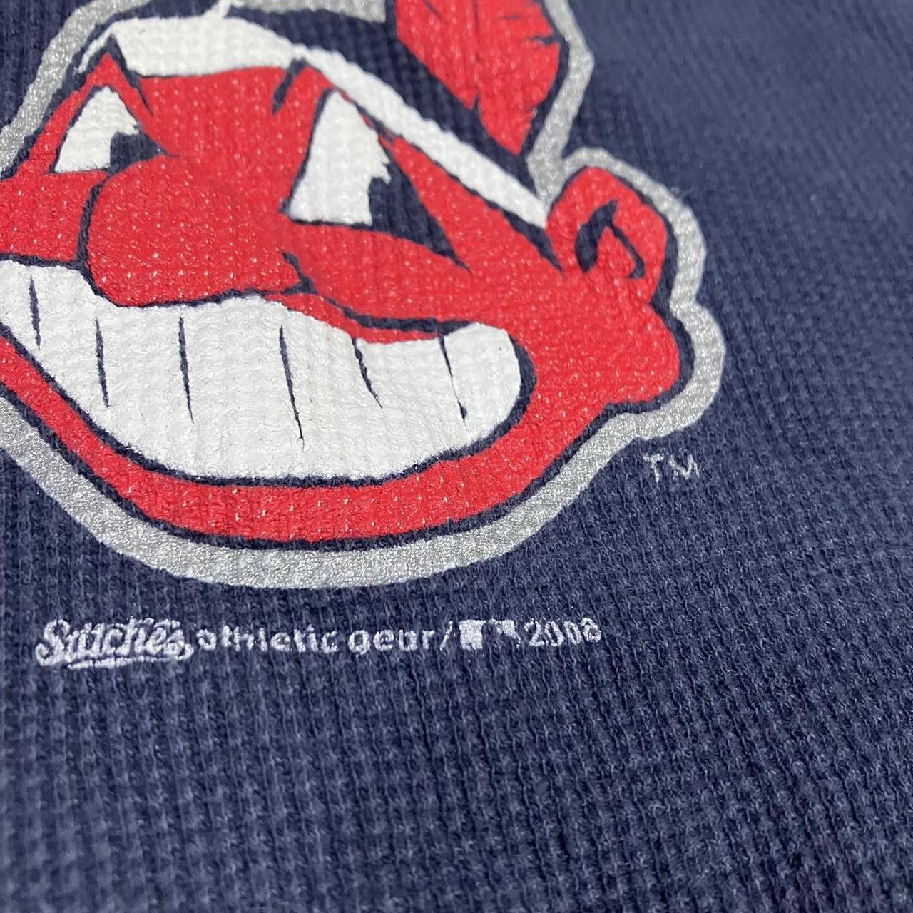 Cleveland Indians Shirt Mens XL Blue Red Stitches Athletic Gear Baseball Men