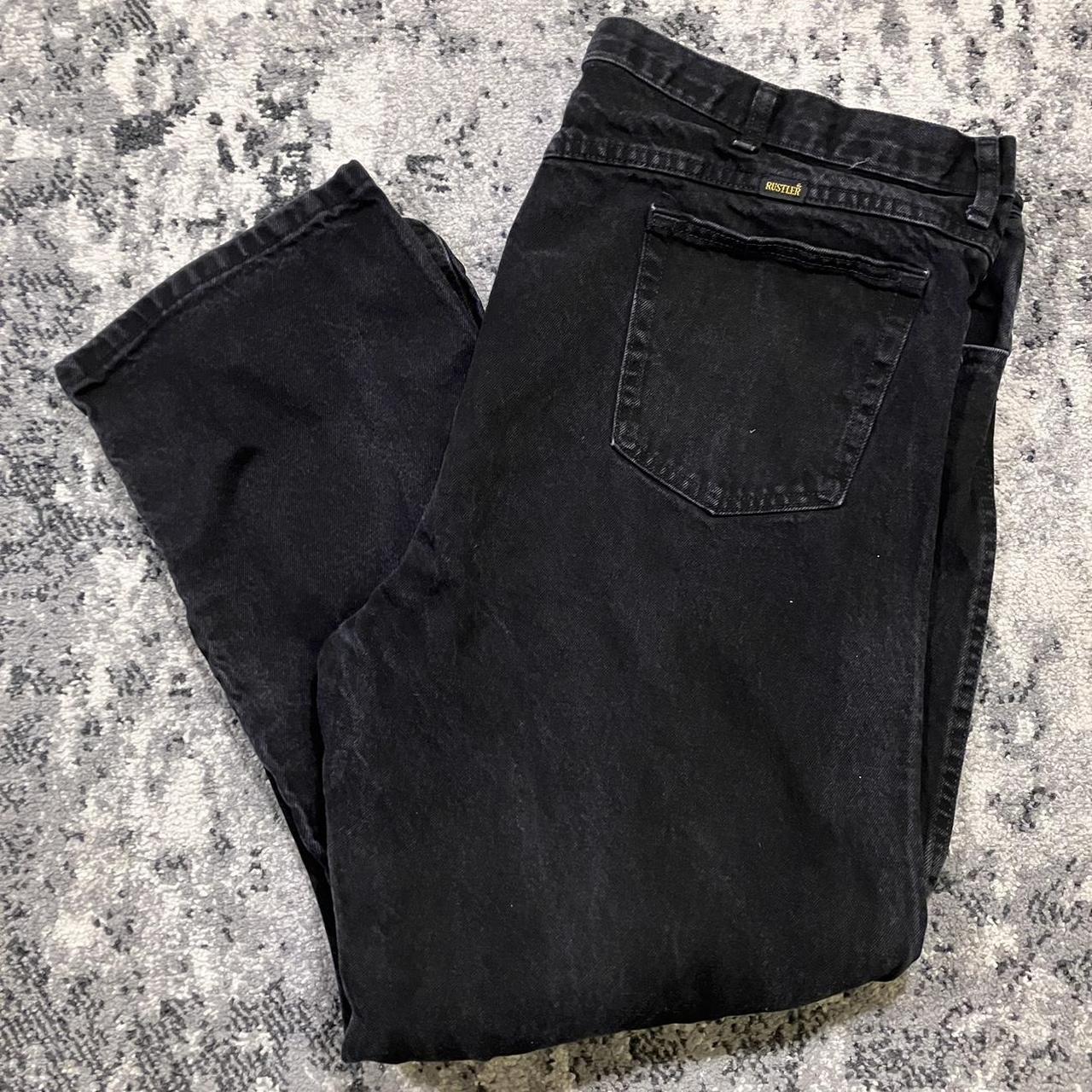 Rustler Black Denim Straight Leg Jeans Workwear 🏷️... - Depop